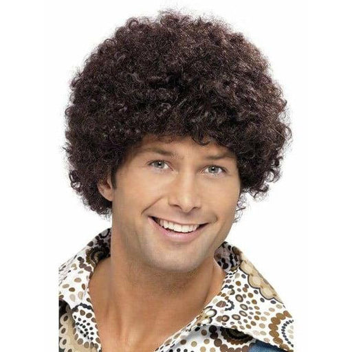 70s Brown Afro Disco Dude Wig