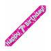 7th Birthday Pink Holographic Banner