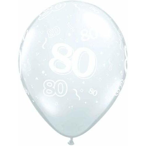 80 Around Diamond Clear Latex Balloons x50