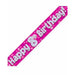 8th Birthday Pink Holographic Banner