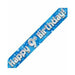 9th Birthday Blue Holographic Banner