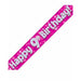 9th Birthday Pink Holographic Banner