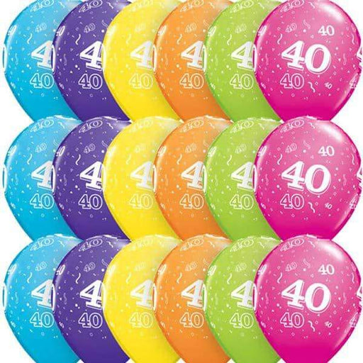 Age 40 Tropical Assorted Latex Balloons 6ct