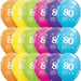 Age 80 Tropical Assorted Latex Balloons 6ct