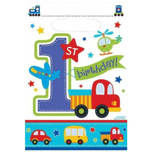 All Aboard 1st Birthday Boy Party Loots Bags 8pk