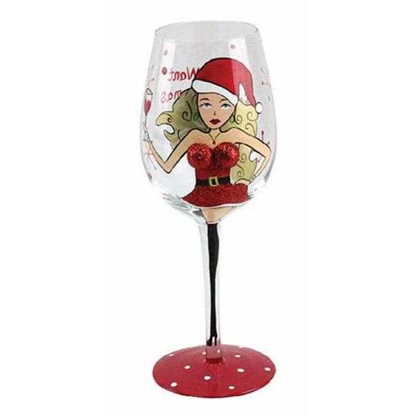 All I Want For Christmas Glitter Wine Glass
