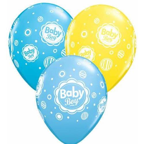 Baby Boy Dots Latex Balloons 6ct