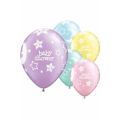 Baby Shower Moons And Stars Latex Balloons 6ct