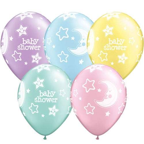 Baby Shower Moons And Stars Latex Balloons x25