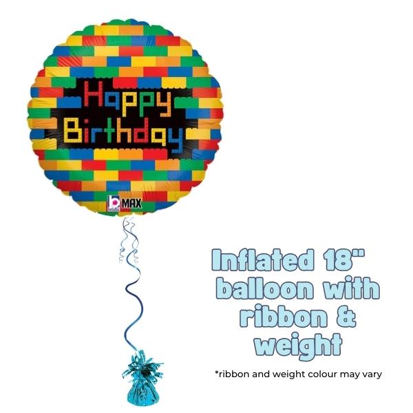 18" Happy Birthday Blocks Foil Balloon