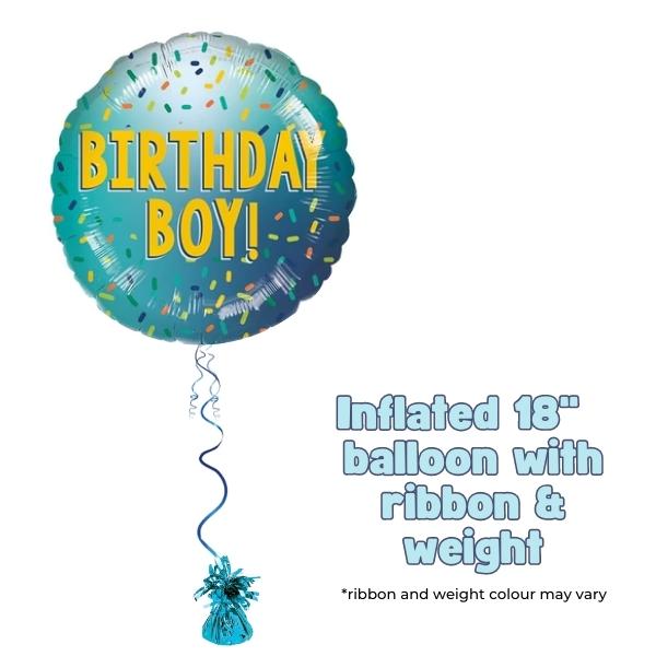 18" Birthday Boy Blue Confetti Foil Balloon