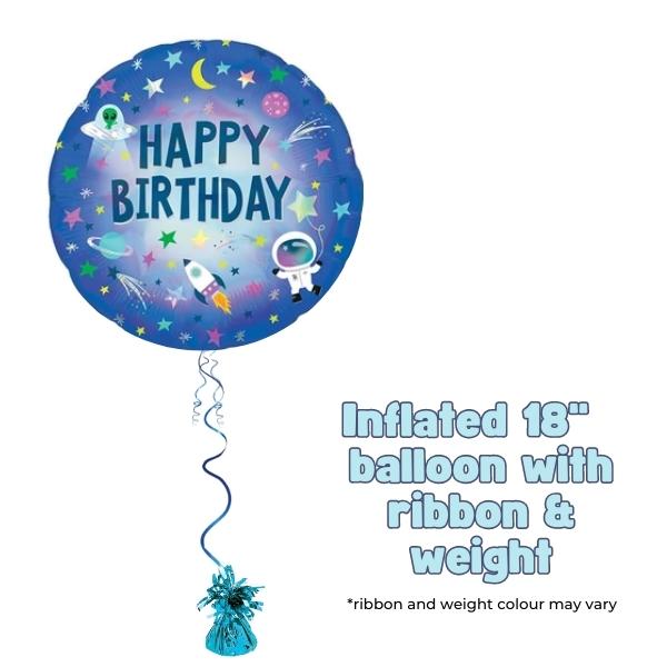18" Happy Birthday Outer Space Foil Balloons
