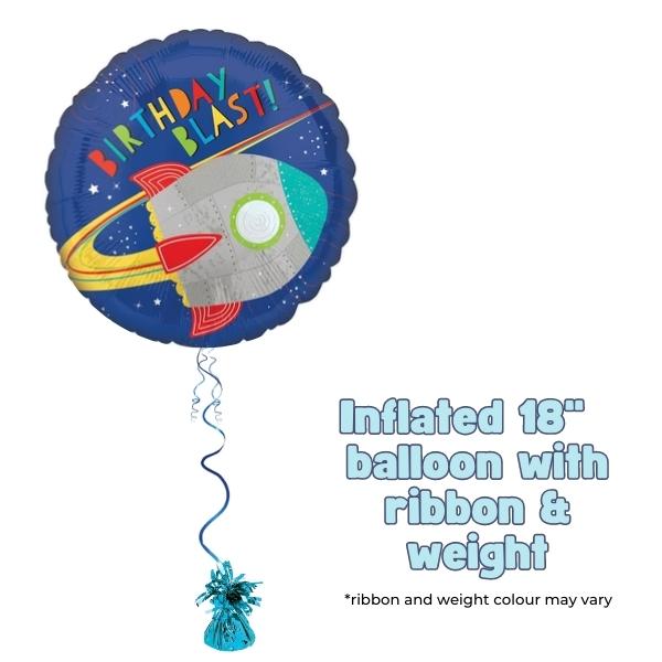 18" Blast Off Birthday Foil Balloon