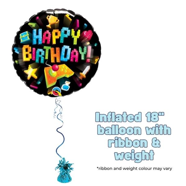 18" Happy Birthday Gaming Foil Balloon