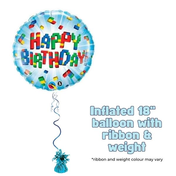 18" Birthday Exploding Blocks Foil Balloon