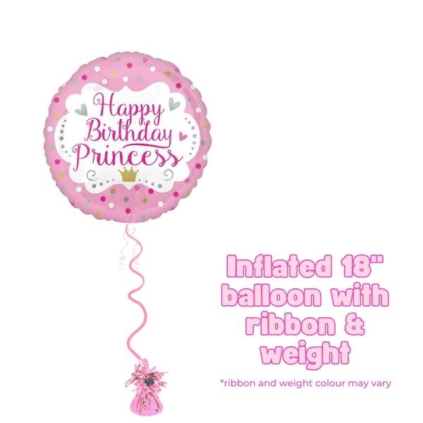 18" Happy Birthday Princess Foil Balloon