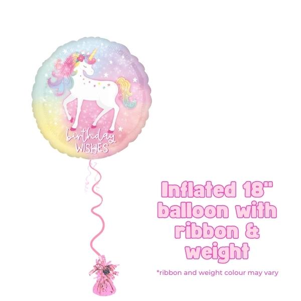 18" Enchanted Unicorn Birthday Foil Balloon