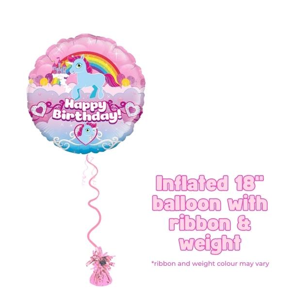18" Unicorn Rainbow Birthday Foil Balloon