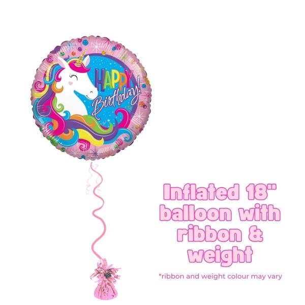 18" Classic Unicorn Happy Birthday Foil Balloon