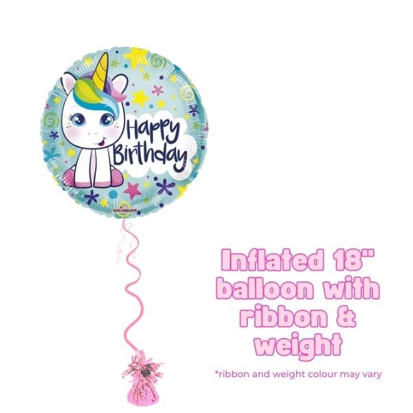 18" Birthday Cute Unicorn Foil Balloons