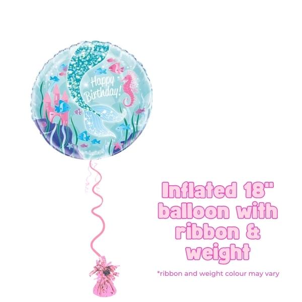 18" Happy Birthday Mermaid Tail Foil Balloon
