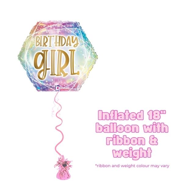 18" Birthday Girl Opal Pastel Foil Balloon