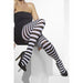 Black And White Striped Opaque Tights