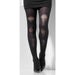 Black Distressed Opaque Tights