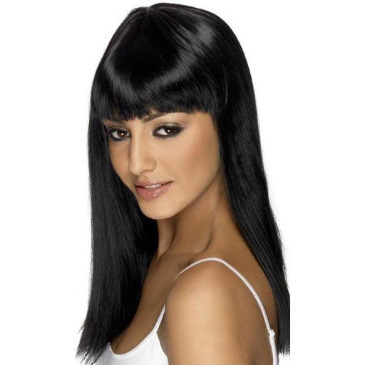 Black Long Straight Wigs With Fringe