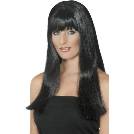 Black Mystique Lady Wigs With Fringe