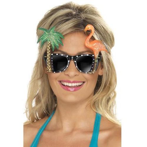 Black Specs With Flamingo and Palm Tree