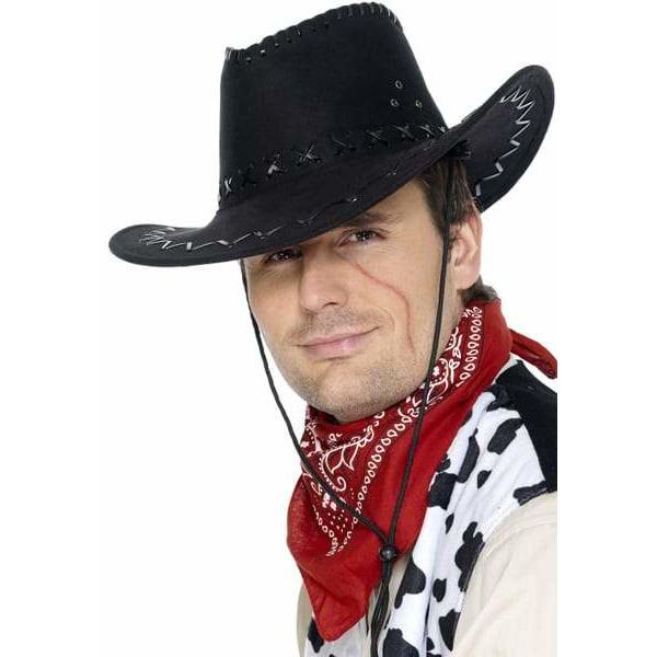 Black Suede Look Cowboy Hat