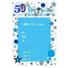Blue 50th Birthday Celebration Party Invitations