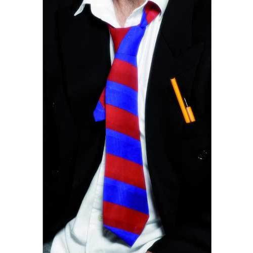 Blue and Red School Tie on Elastic