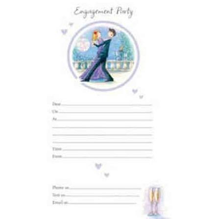 Blue Engagement Party Invitations