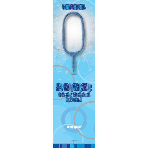 Blue Glitz Number 0 Sparkler