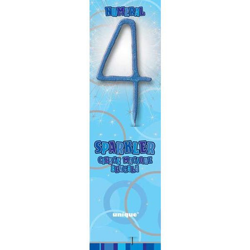Blue Glitz Number 4 Sparkler