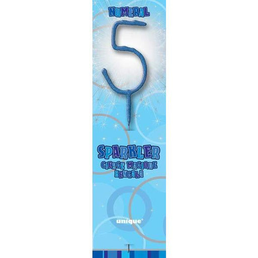 Blue Glitz Number 5 Sparkler