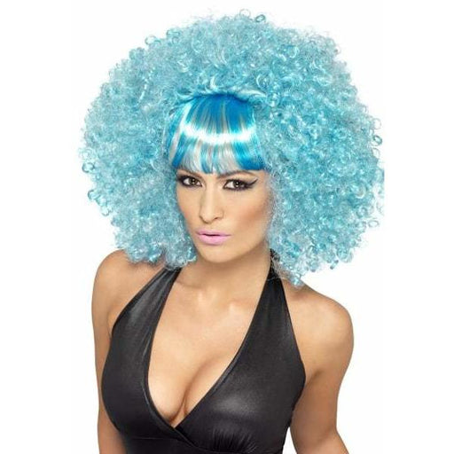 Blue Popstar Wig With Fringe