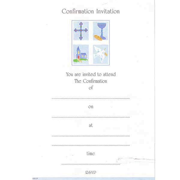 Blue Confirmation Invitation Hanging Pad x20