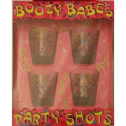 Boozy Babe Shot Glasses x4