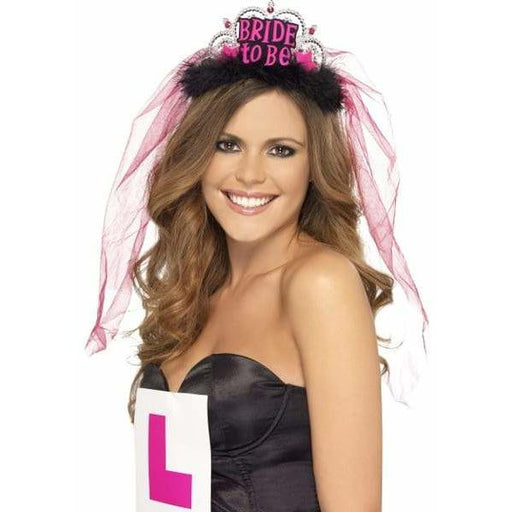 Bride To Be Tiara With Pink Veil