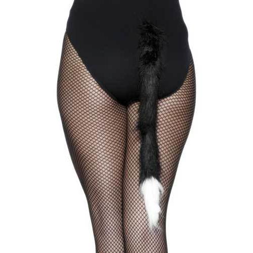 Cats Tail Black and White Fur