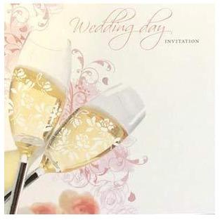 Champagne Glasses Wedding Day Card Invitations