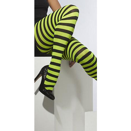 Green And Black Striped Tights