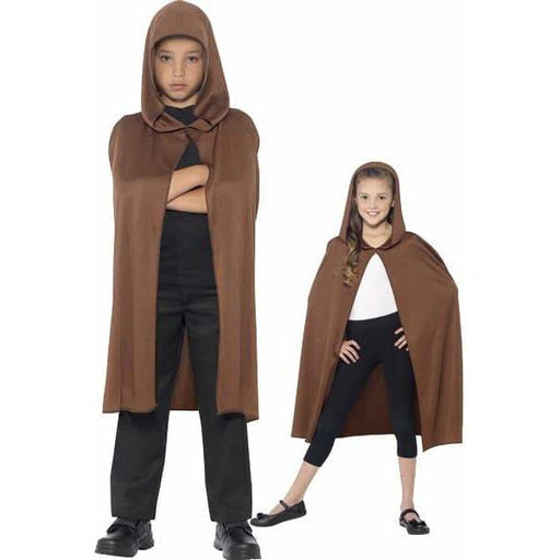 Childs Brown Long Hooded Cape