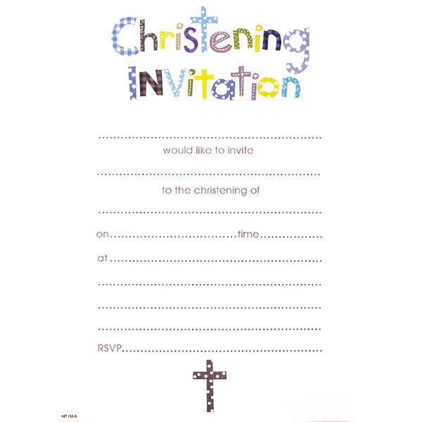 Boys Christening Invitation Hanging Pad x20