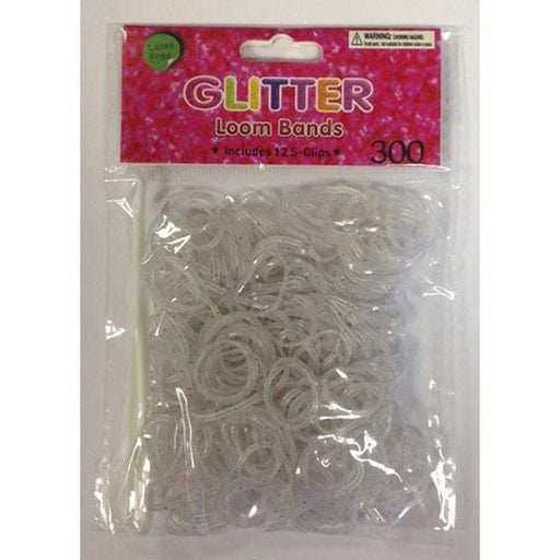 Clear Glitter Loom Bands