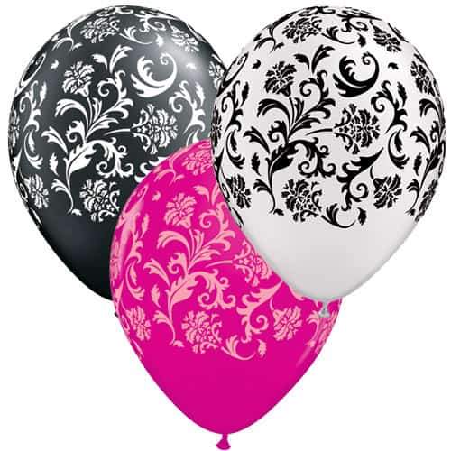 Damask Print Special Assorted Latex Balloons x50