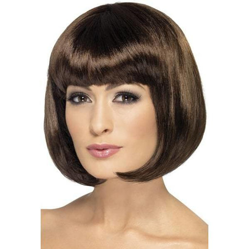 Dark Brown Partyrama Lady Wigs With Fringe